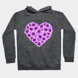 Purple Flower Heart Made of Million Bell Blooms Hoodie